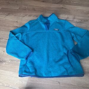 Women’s Petite Large L.L. Bean Teal  1/4 zip Fleece Jacket